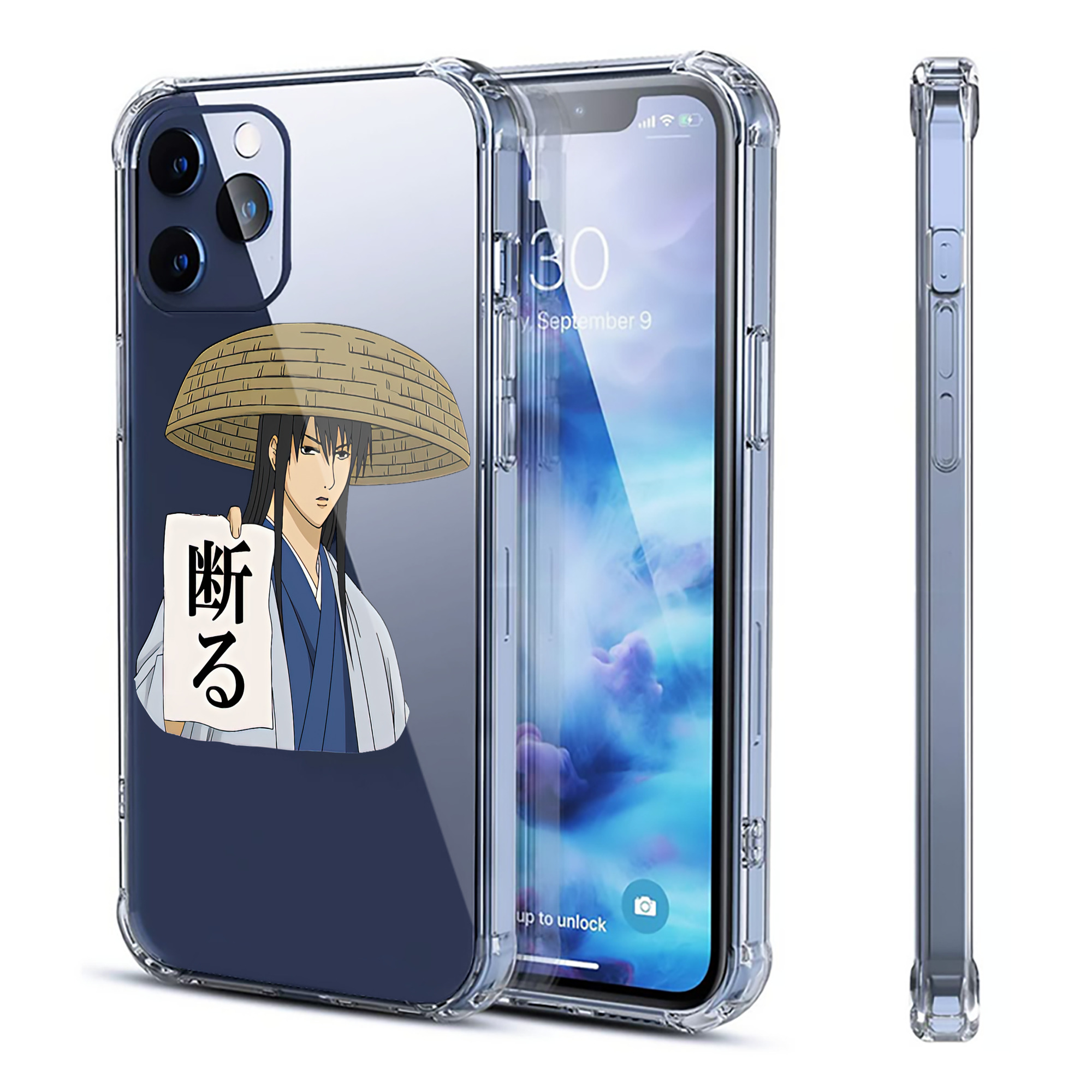 （画像用） ぎんたま 坂田銀時（さかたぎんとき） 神楽 志村新八（しむら しんぱち） GINTAMA Sakata Gintoki Kagura Shimura Shinpachi 【iPhone 12シリーズ対応】透明スマホケース（クリアソフトケース）